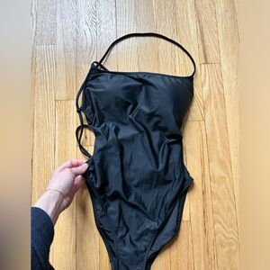 NWT - J Crew strappy one piece bathing suit in black